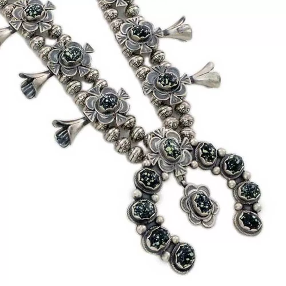 Bob Becenti Lander Squash Blossom Necklace