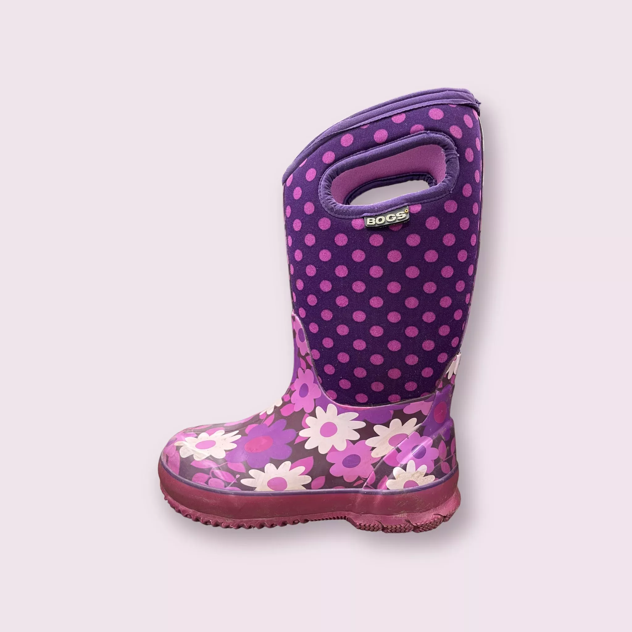 BOGS flower boots - purple size 2 - USED