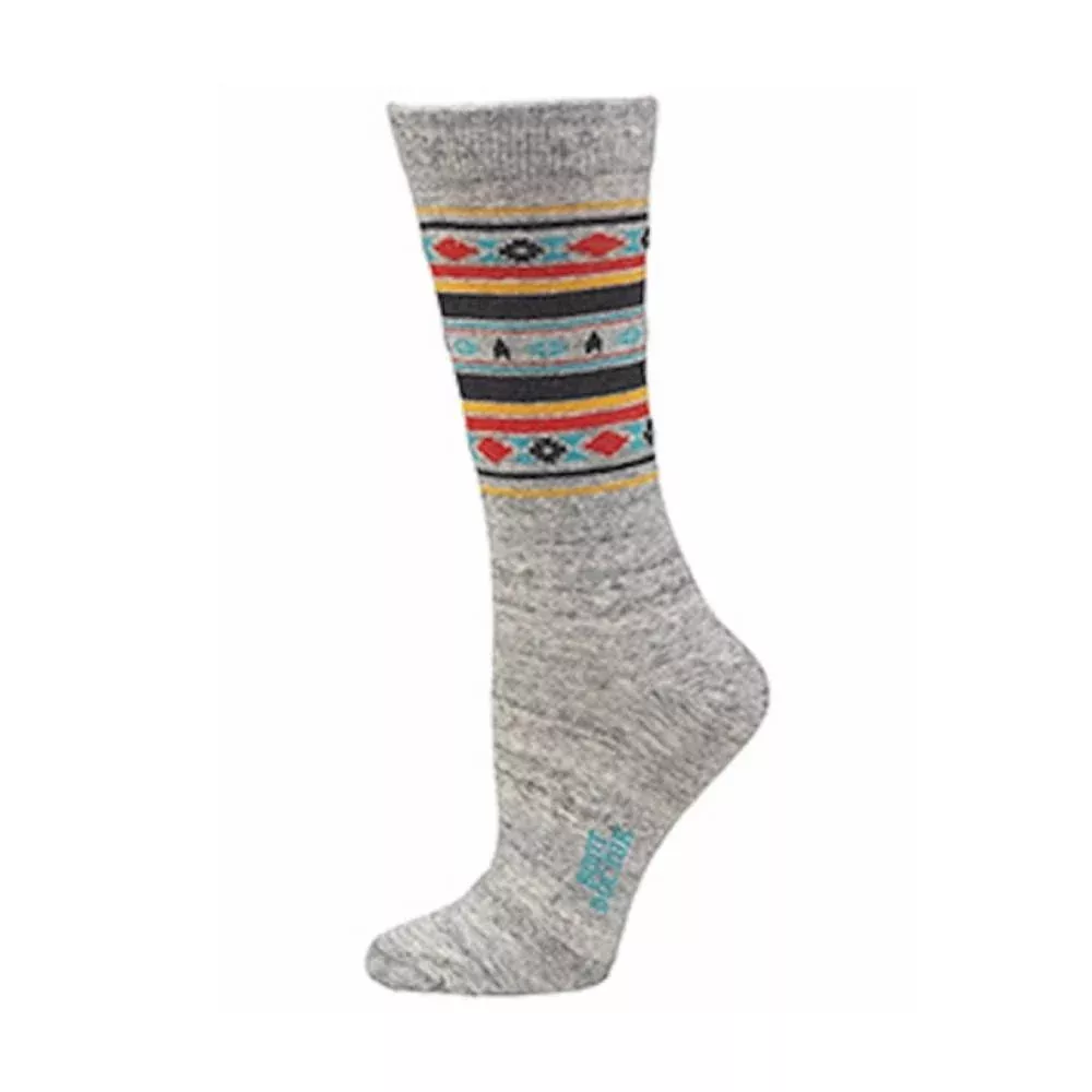 Boot Doctor Southwest Crew Socks - Heather Grey