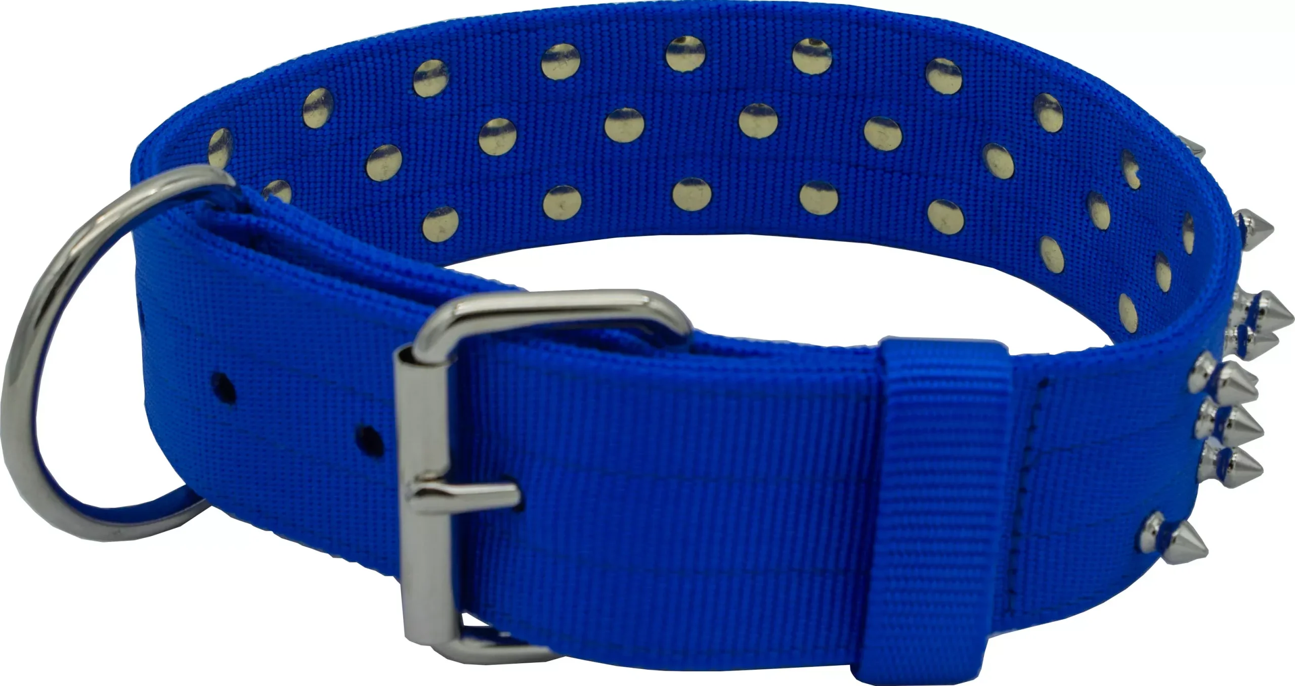 Bravo Nylon Spiked Dog Collar Blue 27 in