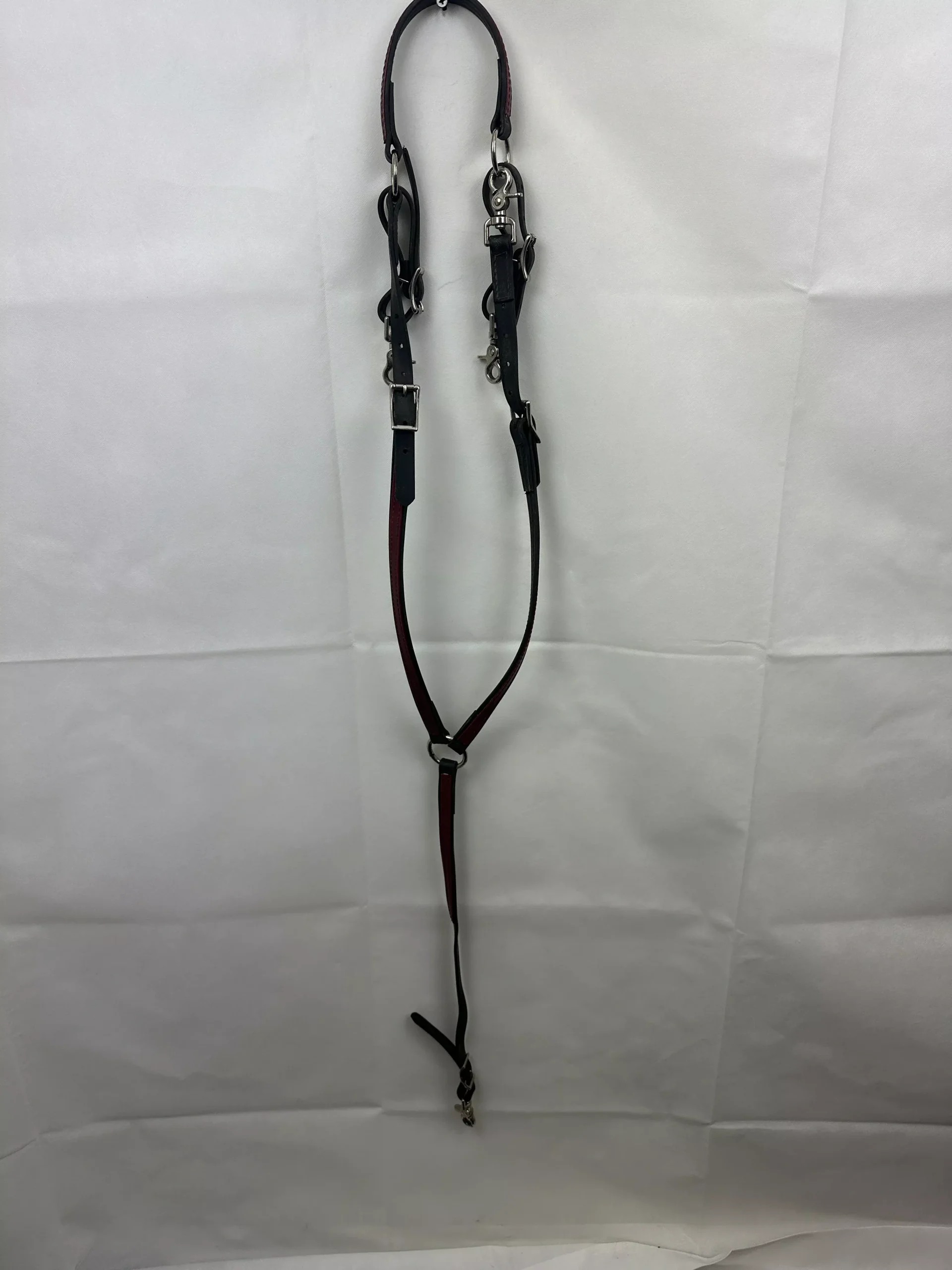 Breastplate with wither strap - biothane red and black