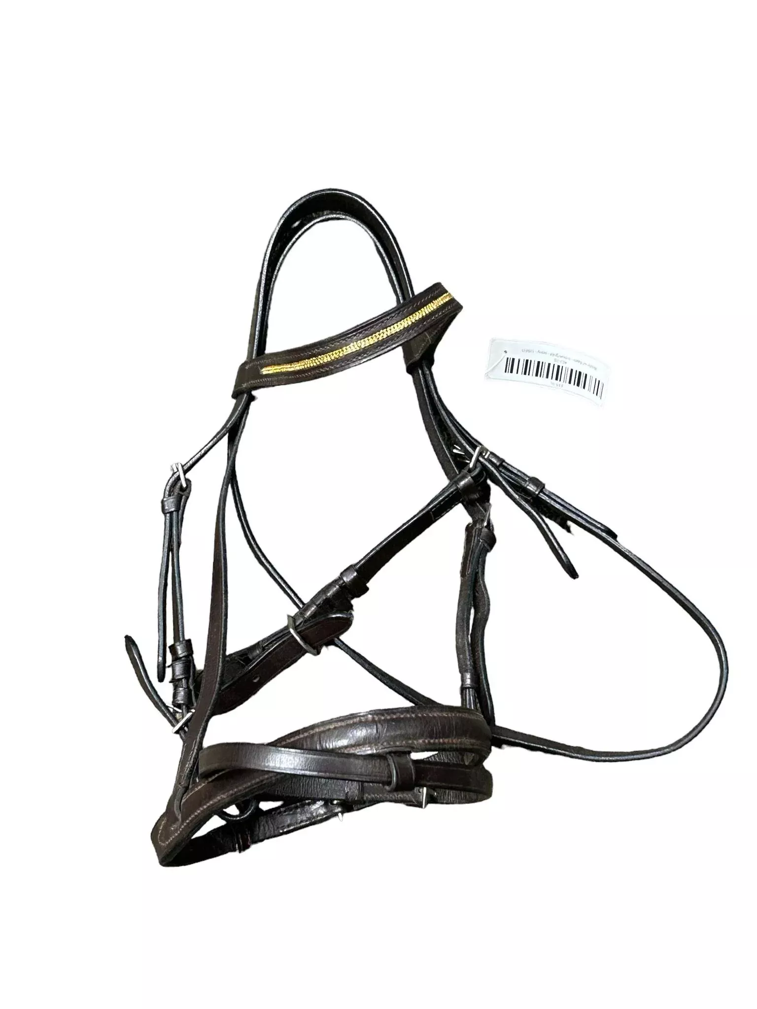 Bridle W/ flash - Brown/Gold - Pony - USED