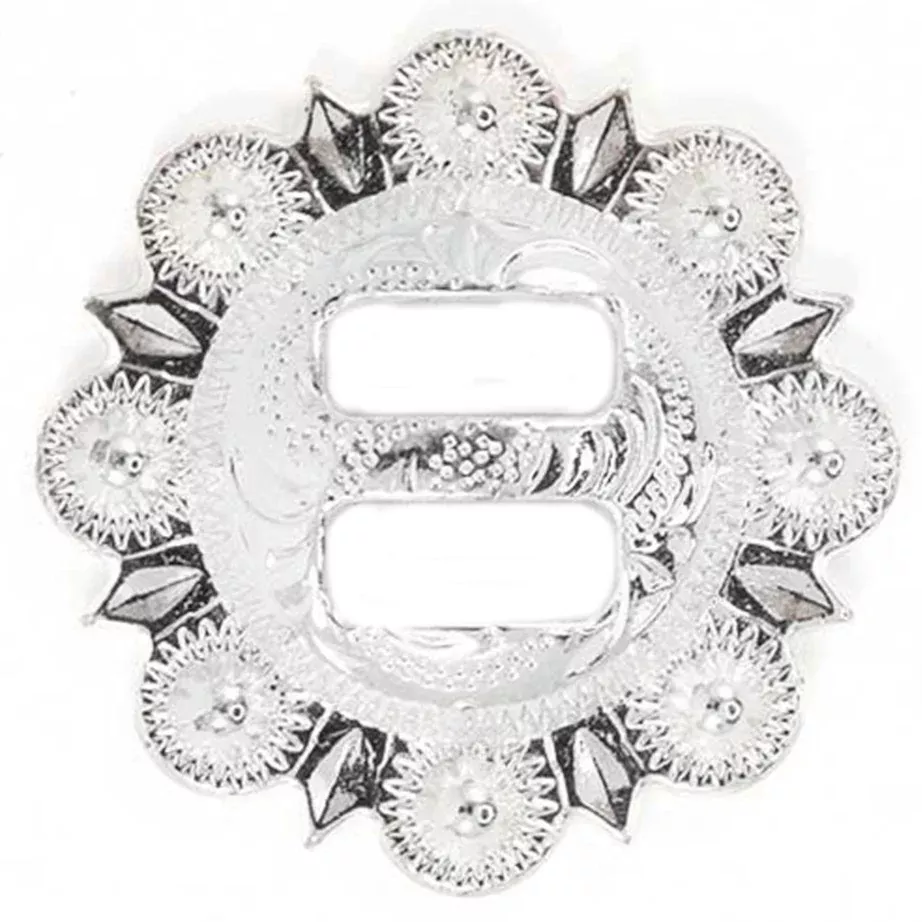 Bright Silver Berry Slotted Concho