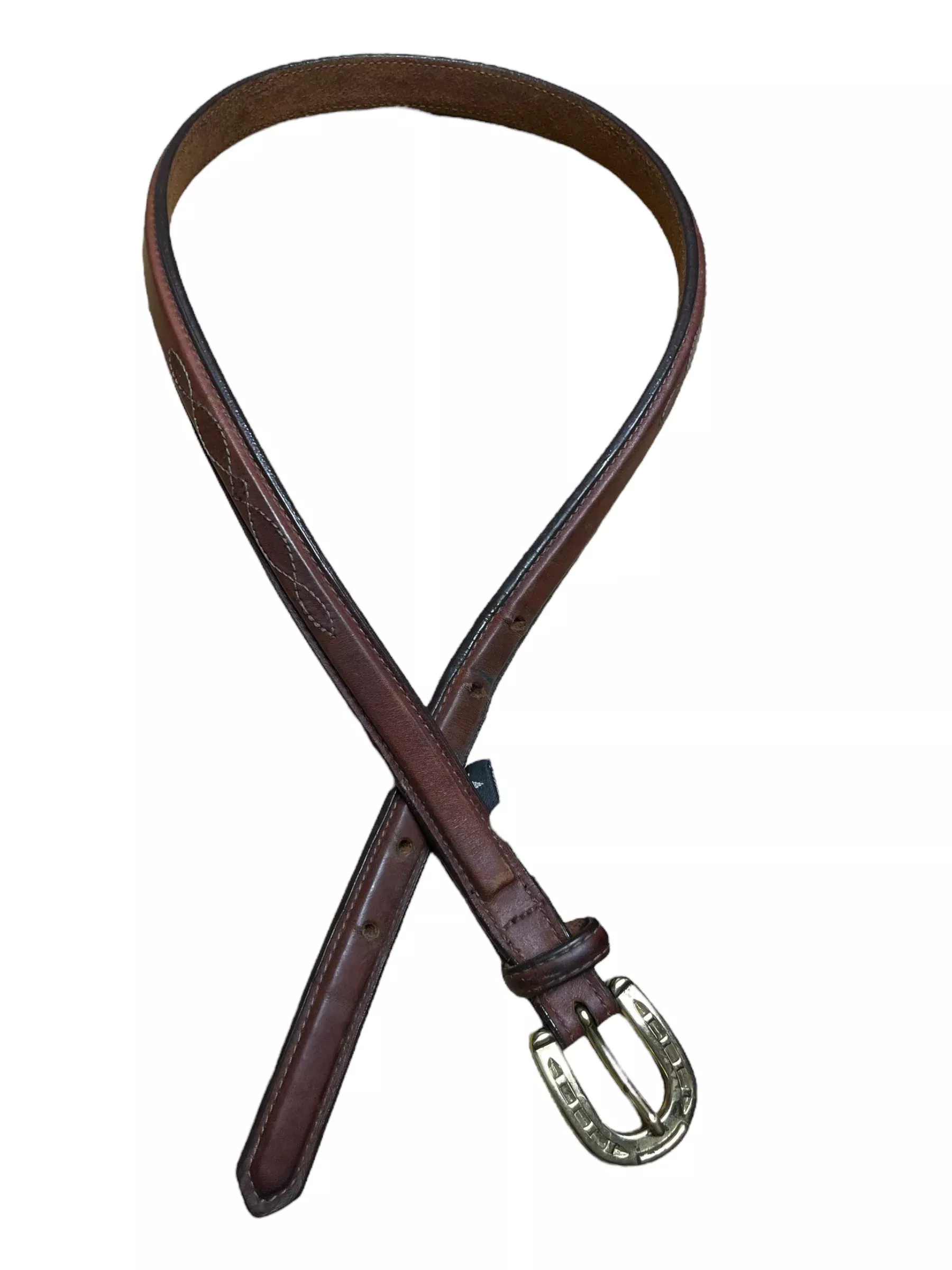 Brighton Leather Belt - Brown/Brass - M - USED