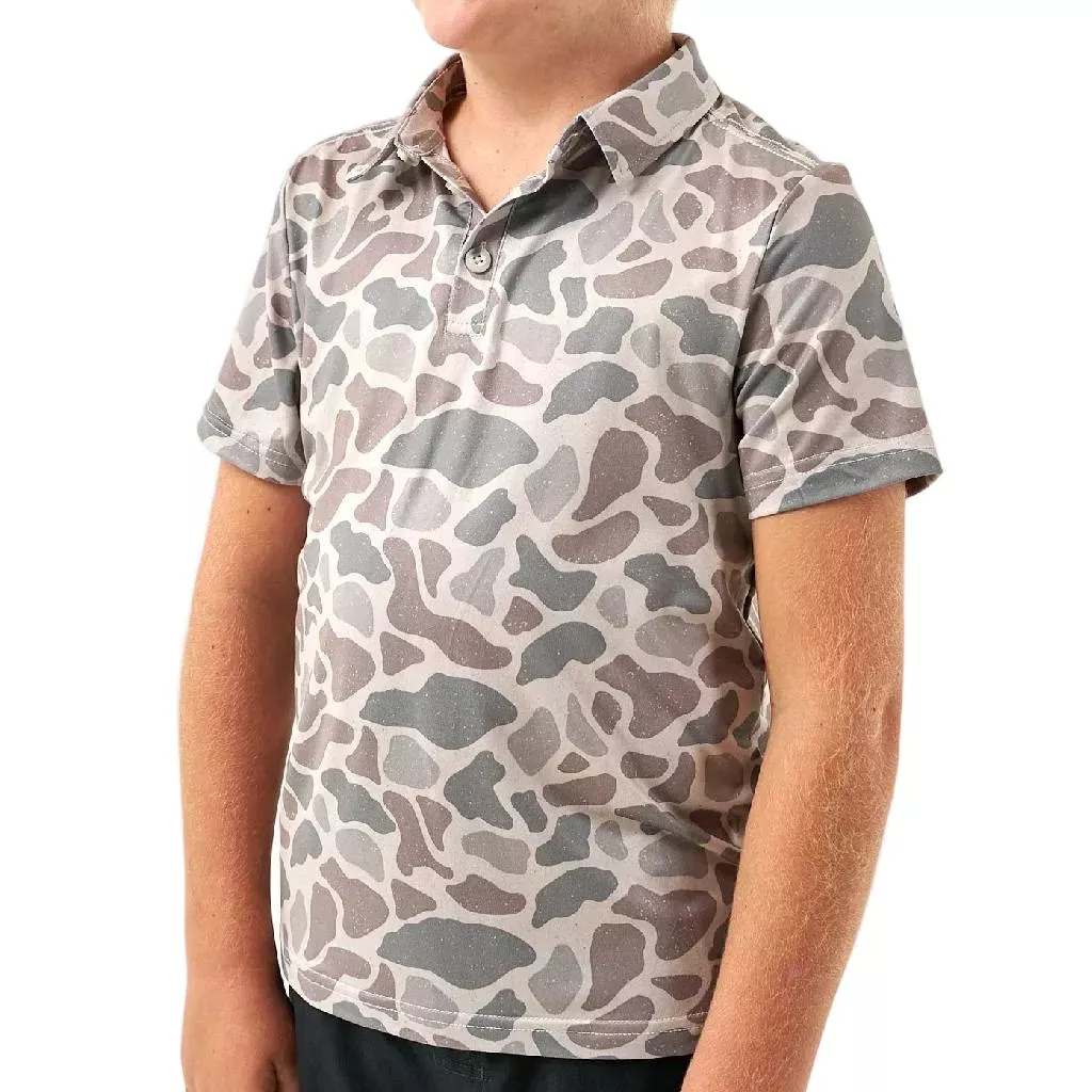 Burlebo Boy's Deer Camo Performance Polo