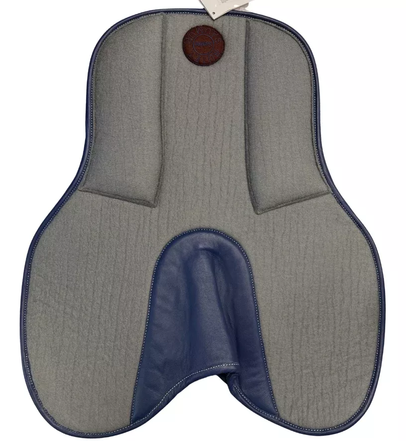 Butet Standard Rear Riser Felt Half Pad in Grey/Denim Blue - Full