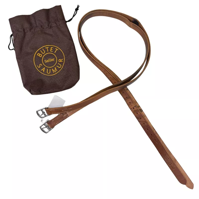 Butet Unlined 'Cowhide' Stirrup Leathers in Gold - 54"