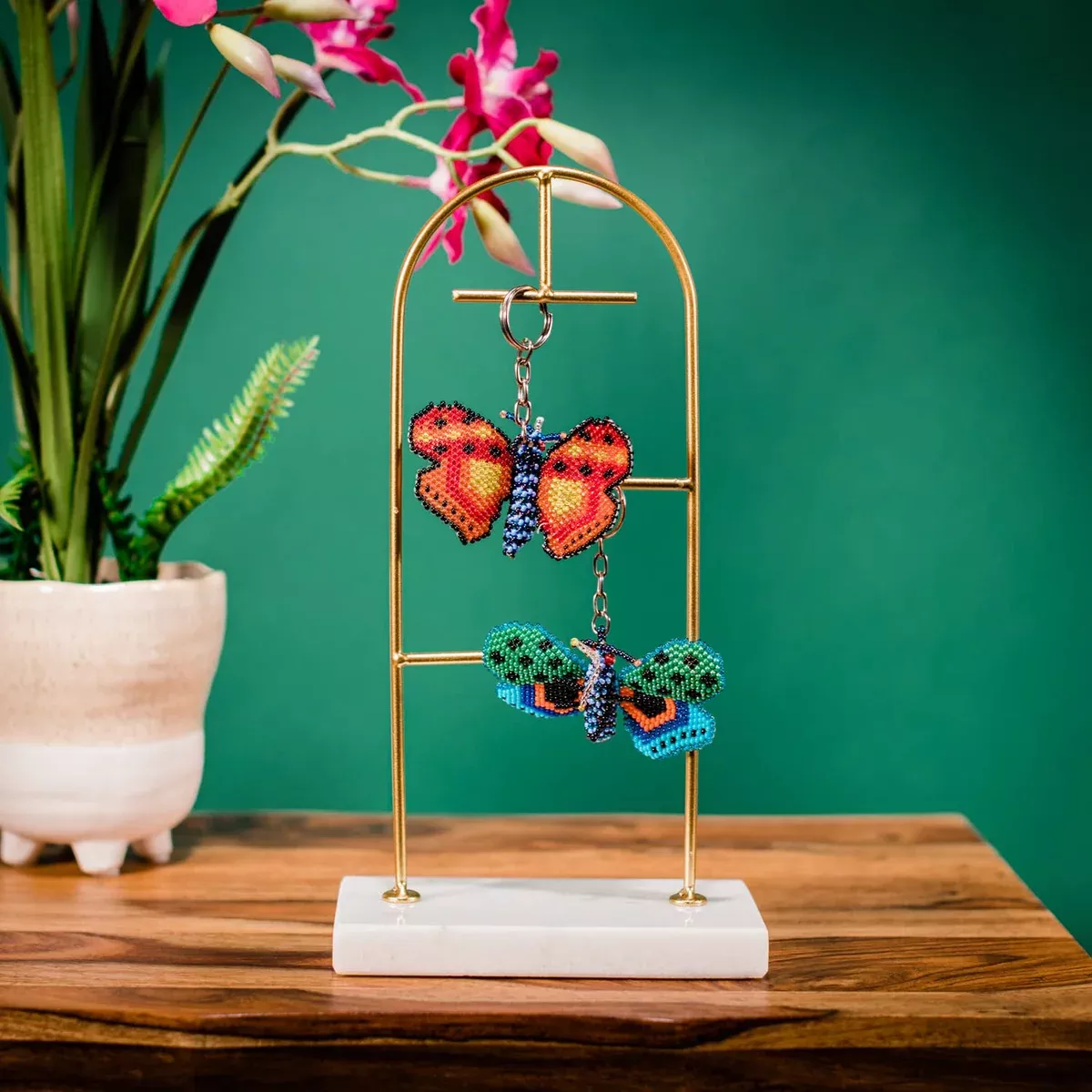 Butterfly Beaded Keychains