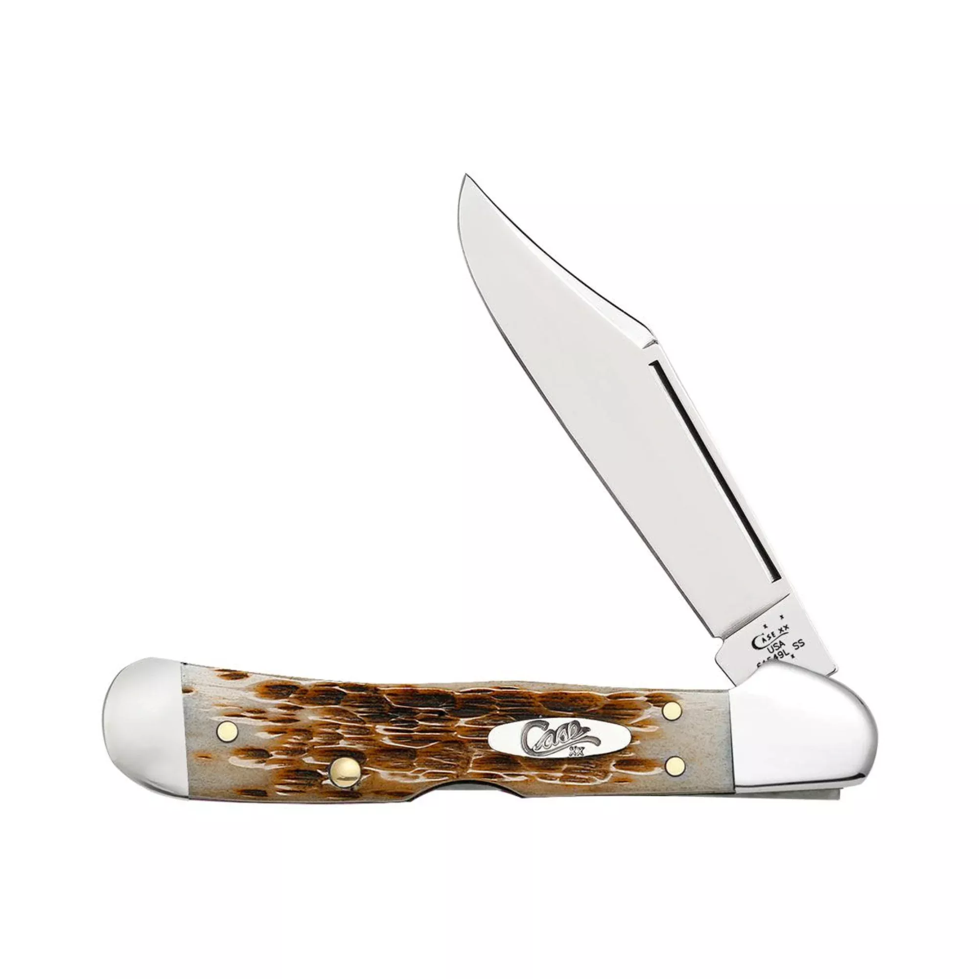 Case Amber Bone SS - Peach Seed Jig Mini CopperLock (61749L SS)