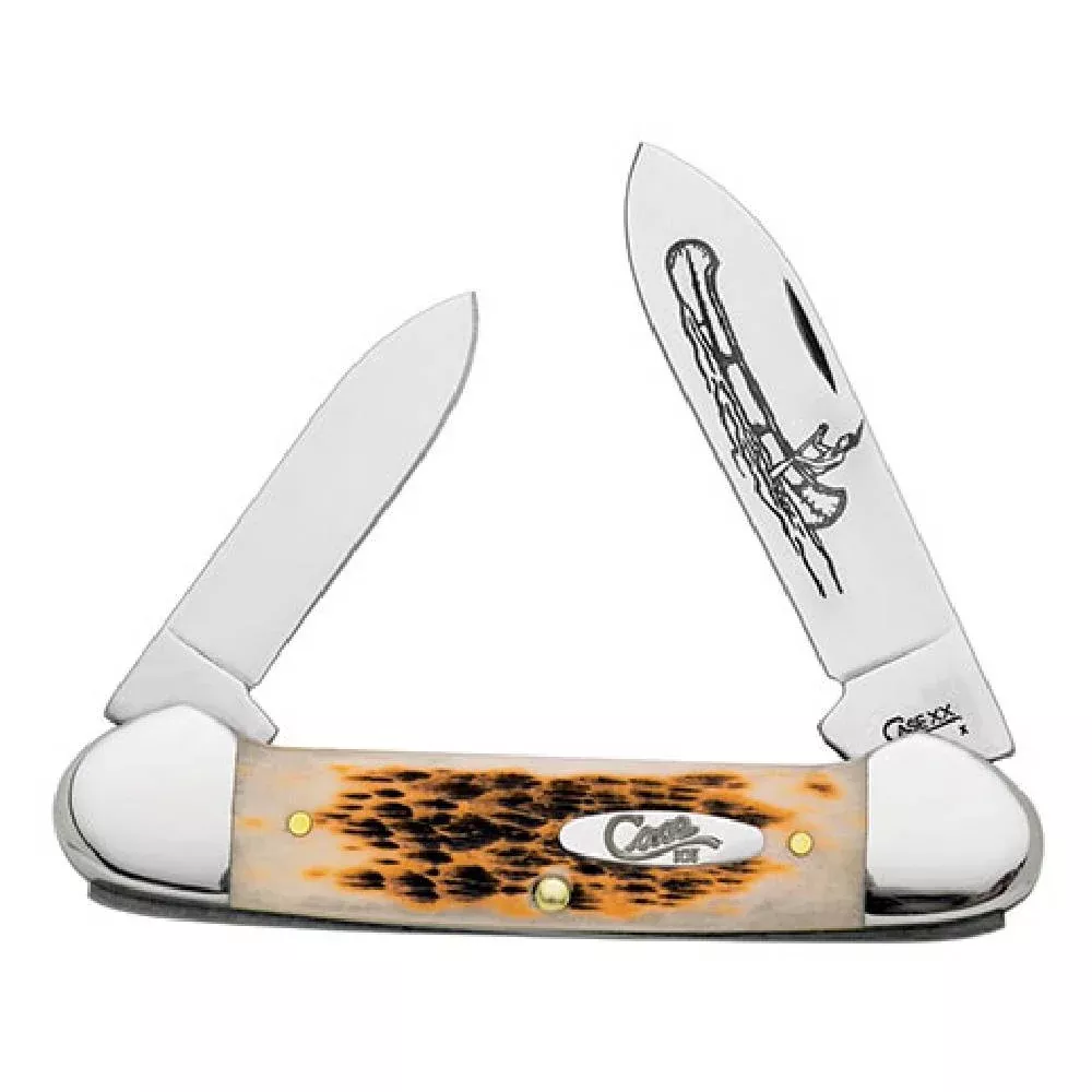 Case Amber Jigged Bone Canoe CS