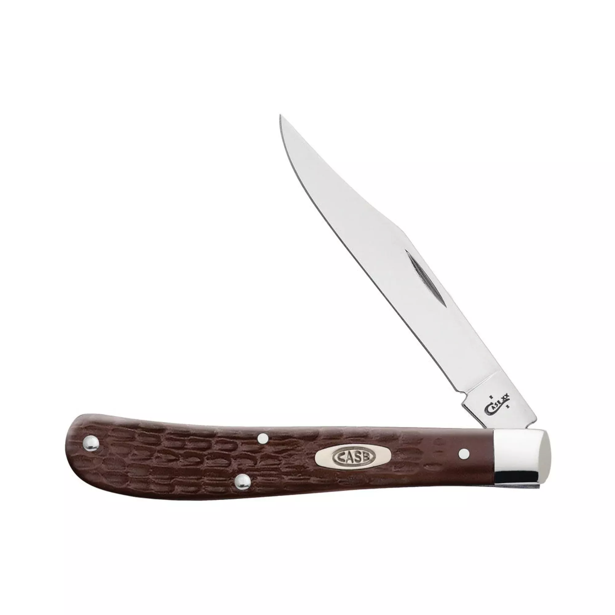 Case Jigged Brown Synthetic - Slimline Trapper (61048 SS)
