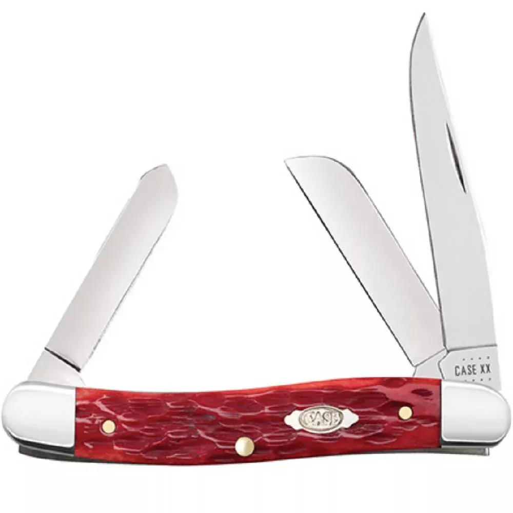 Case Peach Seed Jig Dark Red Bone CS Medium Stockman