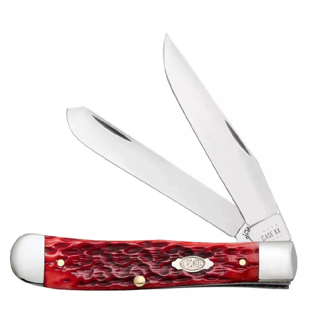 Case Trapper - Dark Red Bone CS - Peach Seed Jig