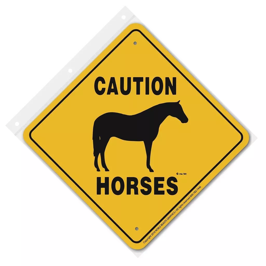 Caution Horses Sign