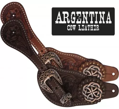 Celtic Knot Ladie's Argentina Cow Leather Spur Strap