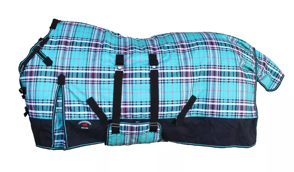 Challenger 1200D Turnout Waterproof Fleece Lined Medium Winter Blanket Teal 596LG