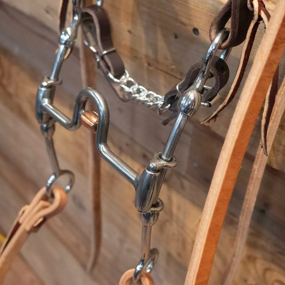 CHS Solid Port Sliding Gag Bridle Rig w/ Split Reins