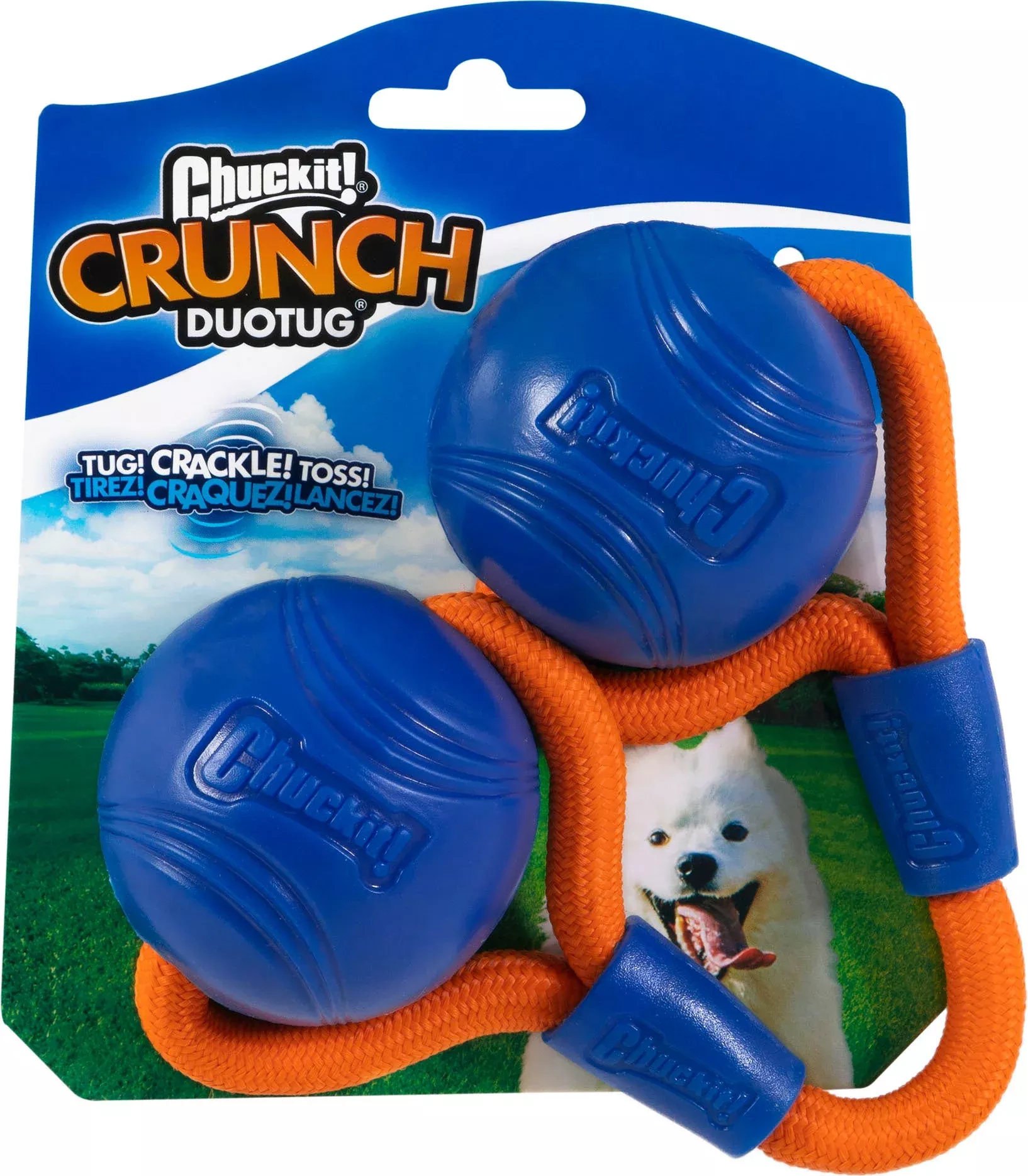 Chuckit! Crunch Duo Tug Dog Toy Orange Medium