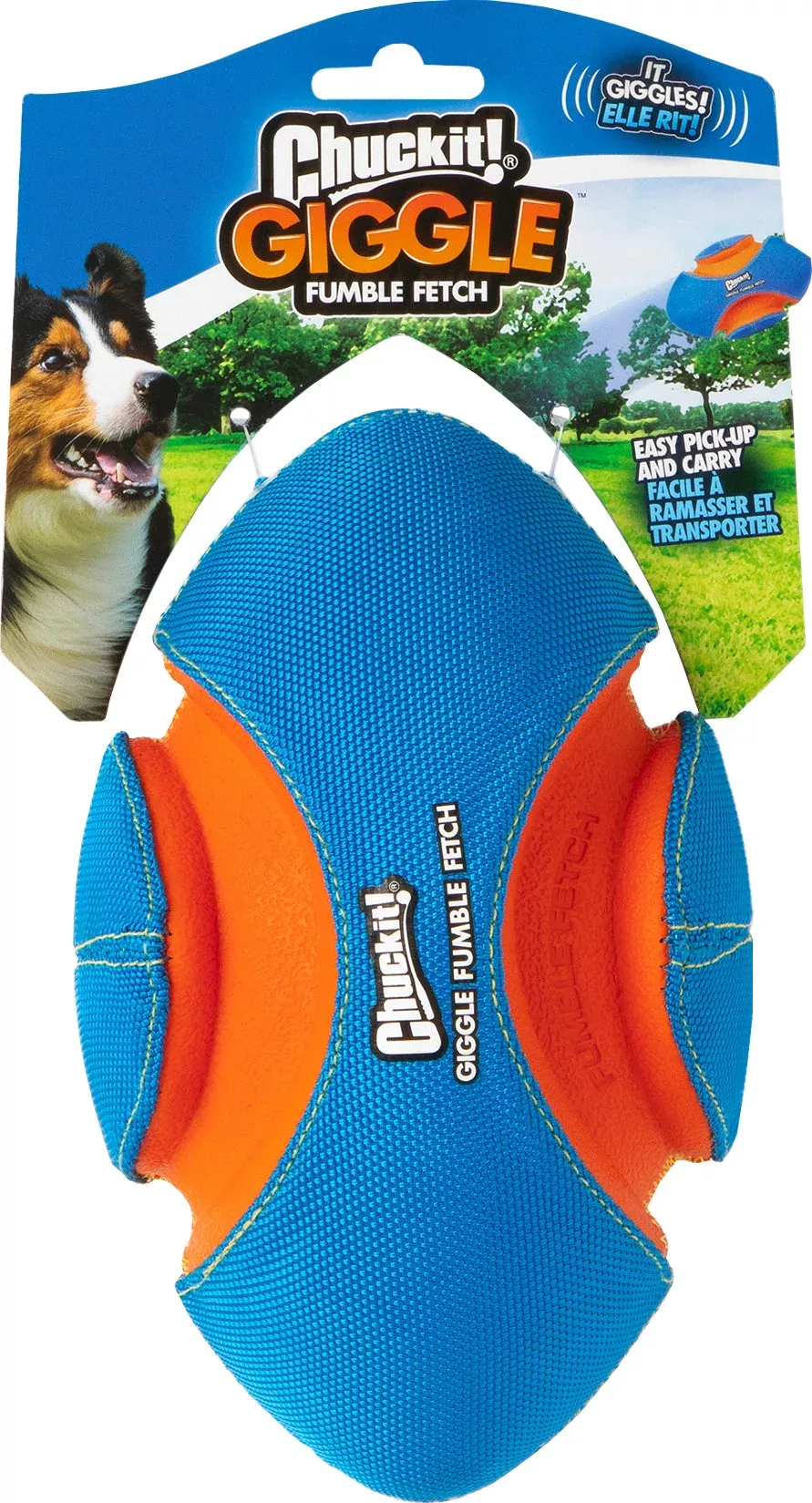 Chuckit! Giggle Fumble Fetch Ball, Blue/Orange, Small