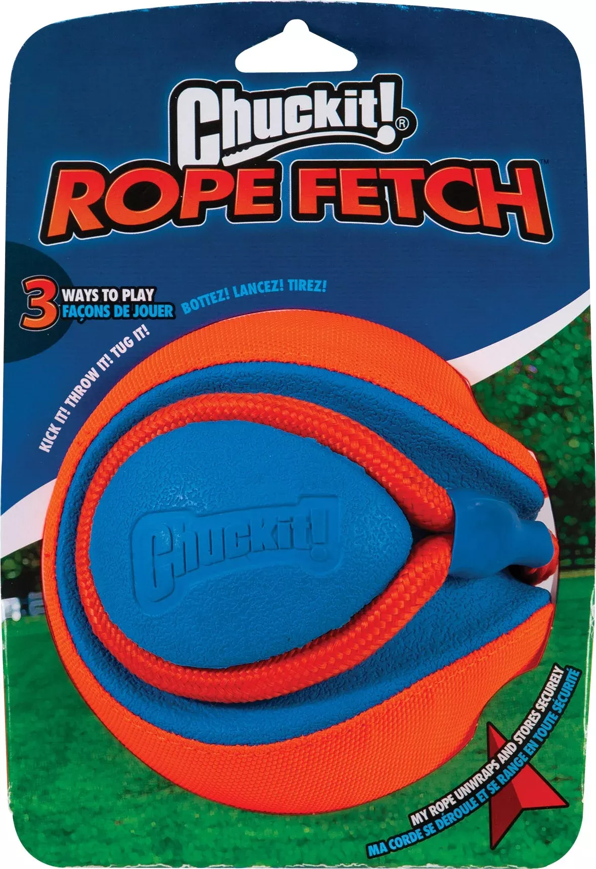 Chuckit! Rope Fetch Dog Toy, Blue/Orange
