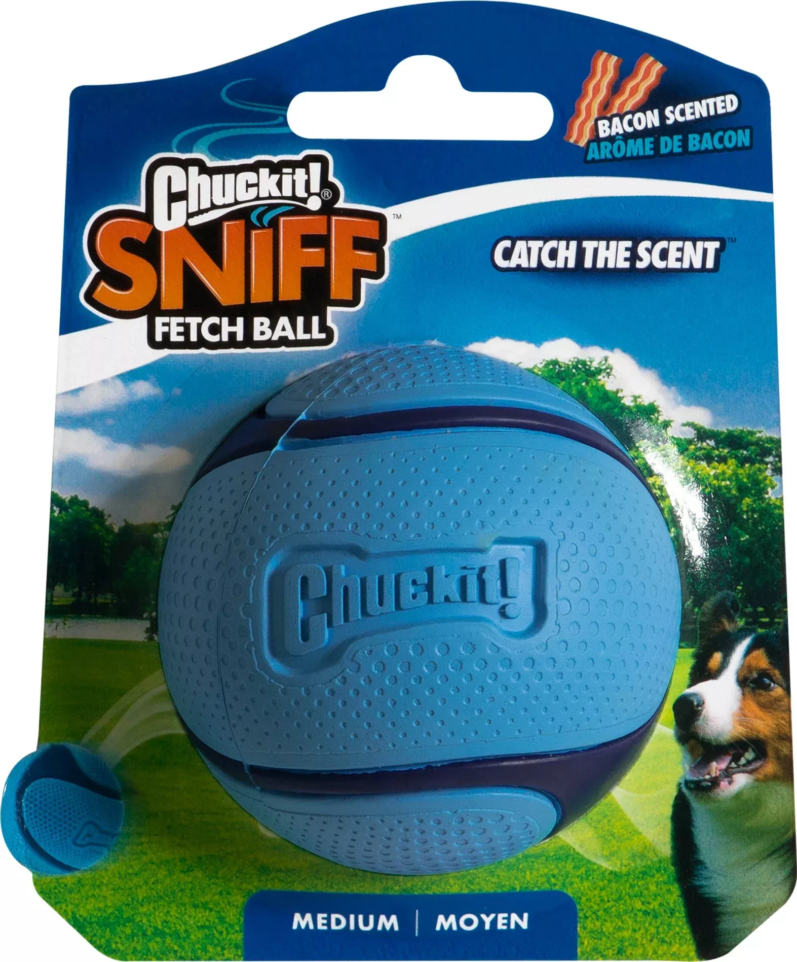 Chuckit! Sniff Fetch Ball, Medium, Bacon Scent