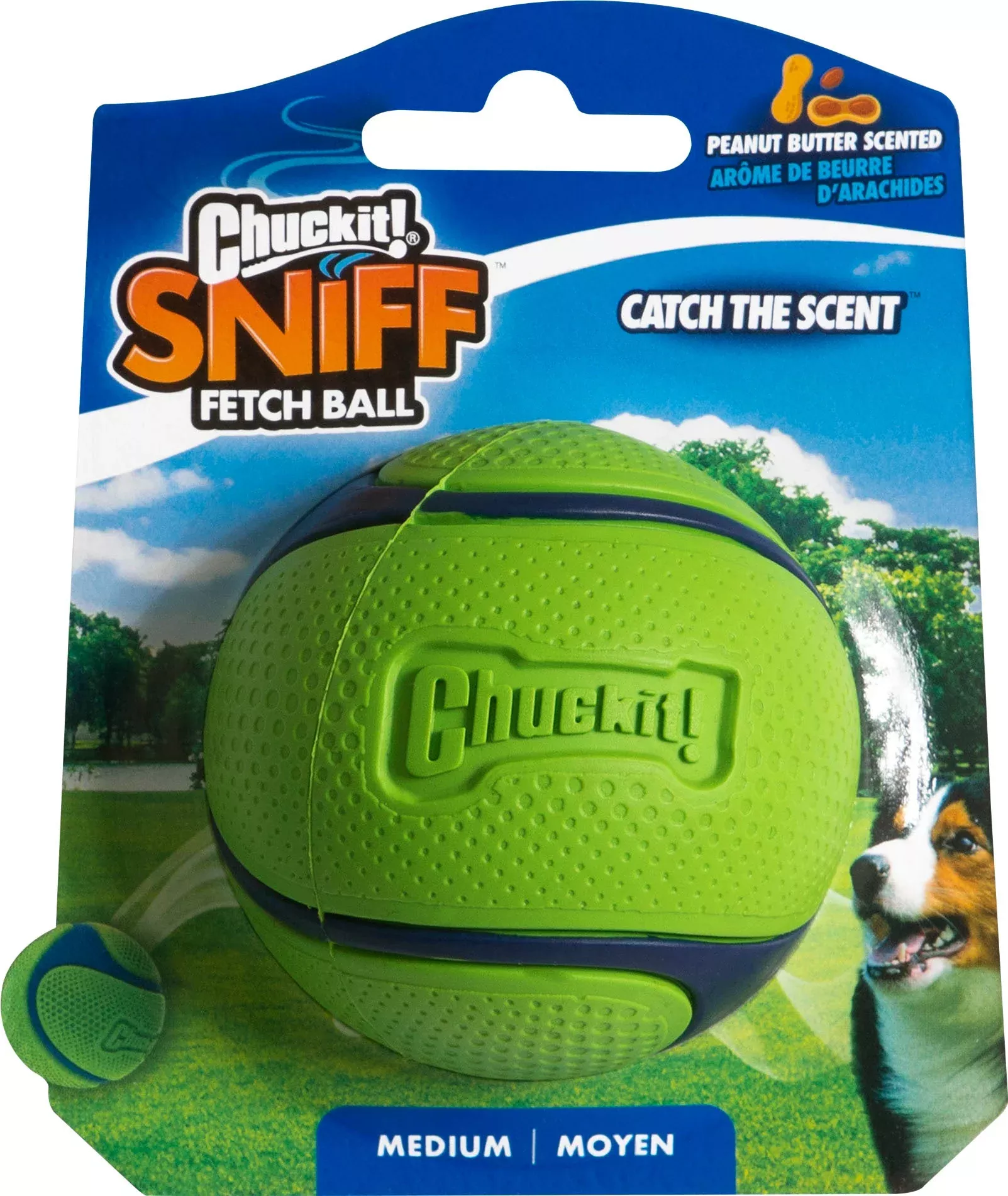Chuckit! Sniff Fetch Ball, Peanut Butter Scent, Medium