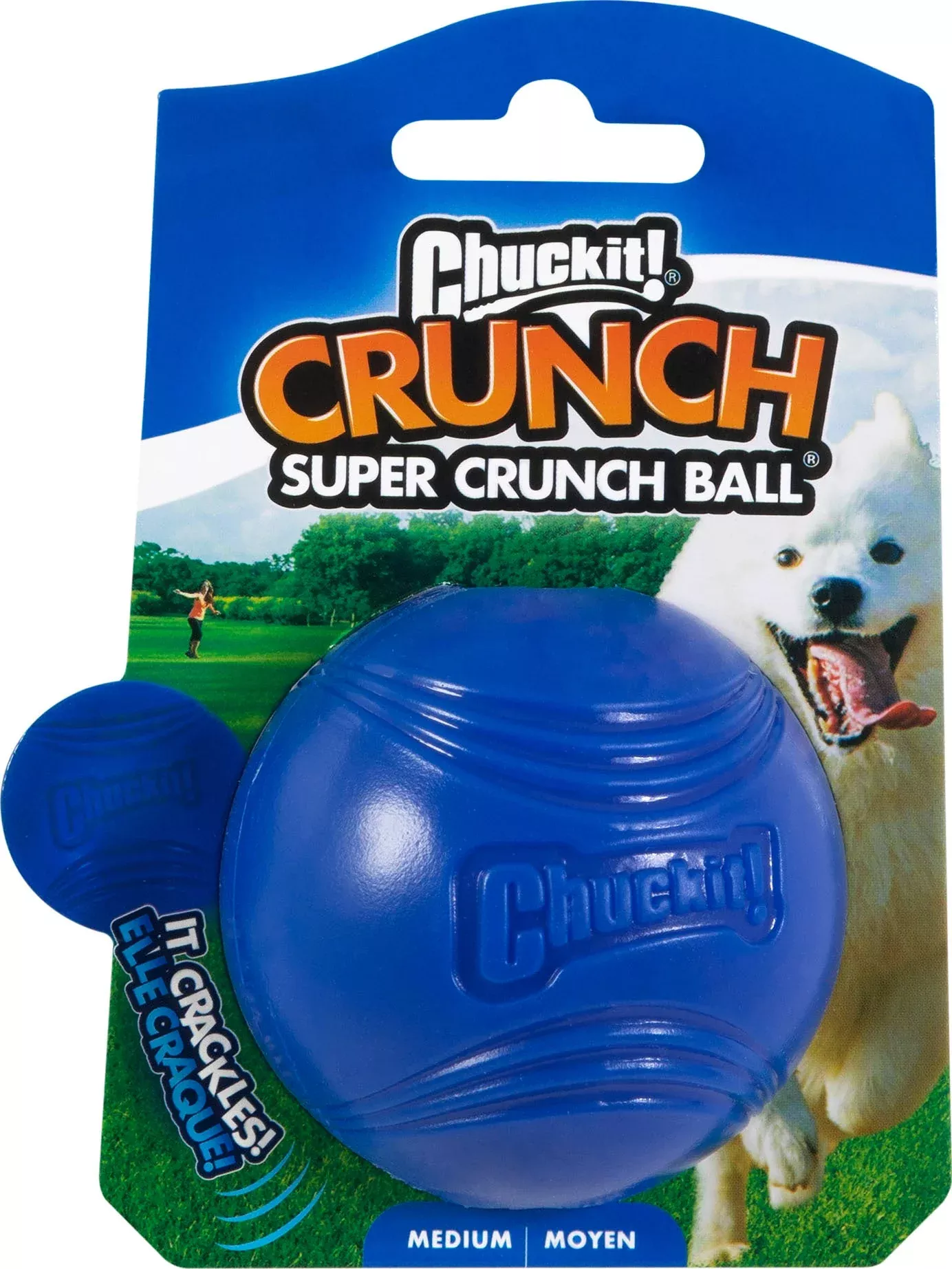 Chuckit! Super Crunch Ball Dog Toy, Medium, Blue