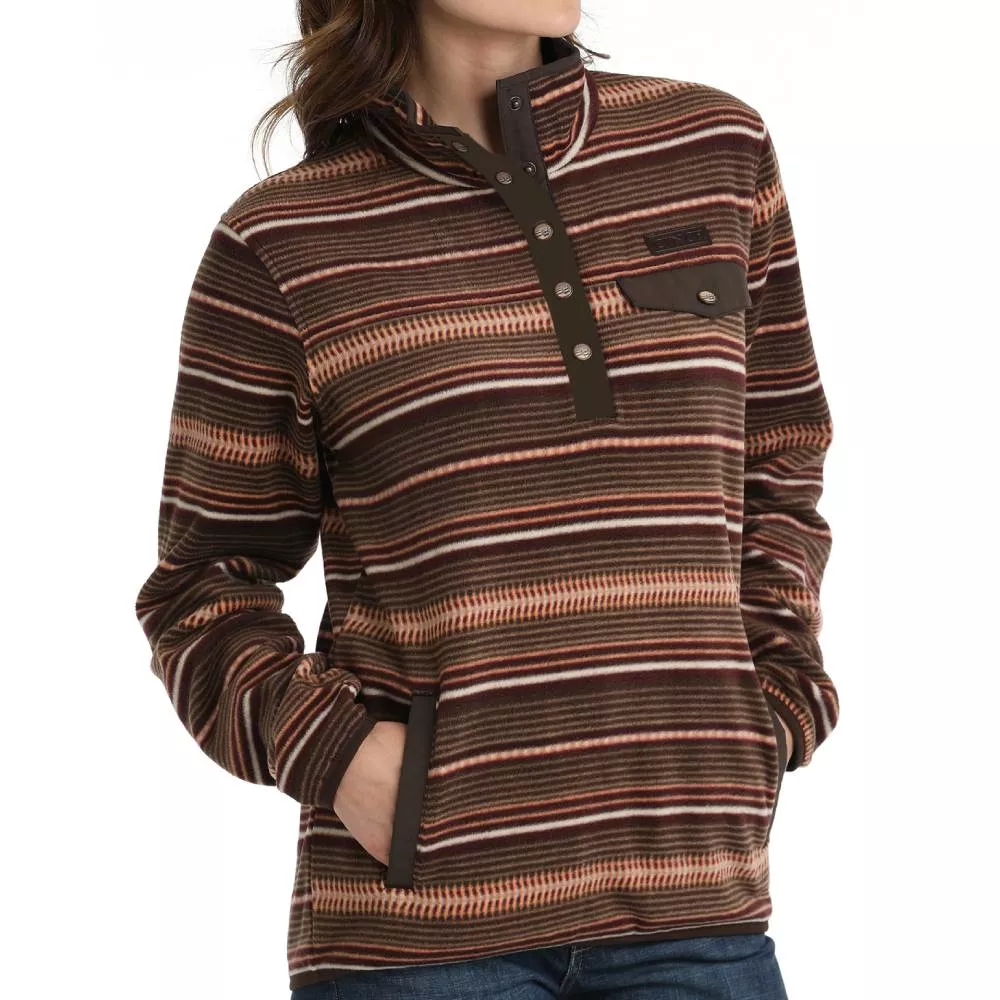 Cinch Women's Striped Fleece Pullover