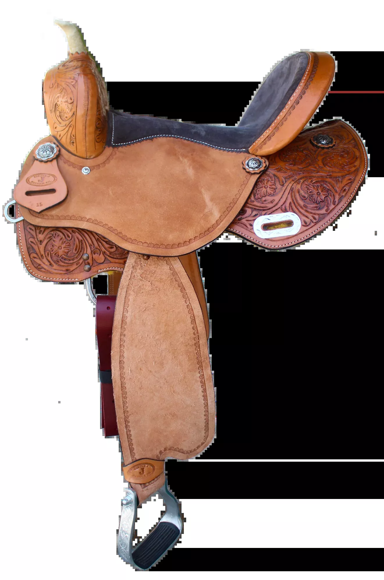 Circle J Barrel Saddle Light Oil/Suede Seat