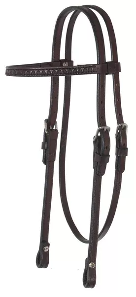 Circle Y Shell Tooled Browband Headstall