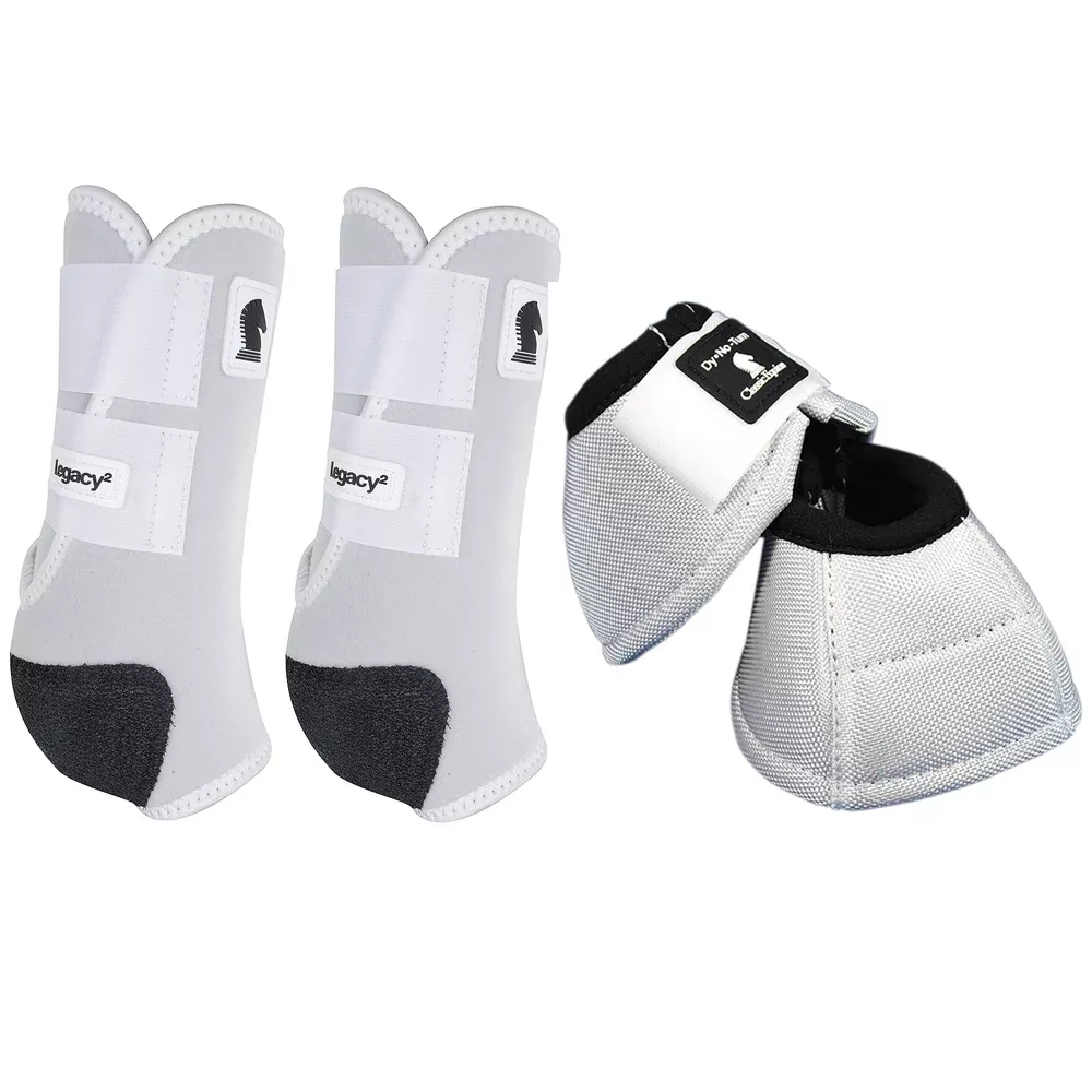 Classic Equine Neoprene Horse Bell Boots Shock Absorbing Black