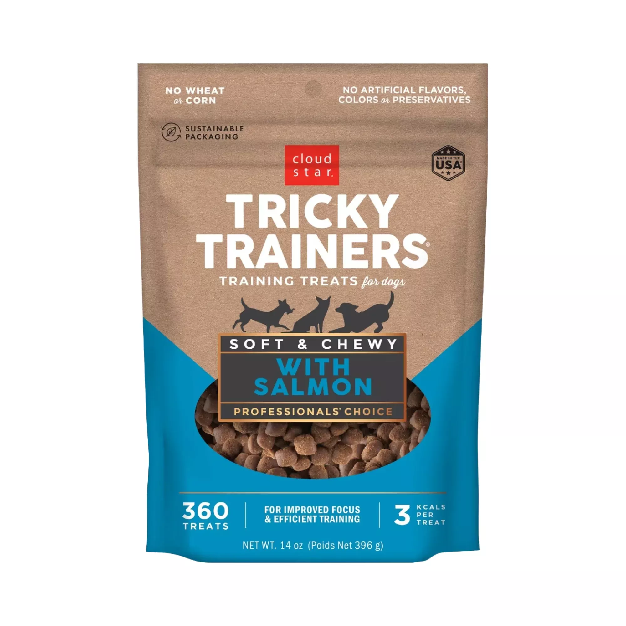 Cloud Star 14 oz Tricky Train Salmon Dog Treat