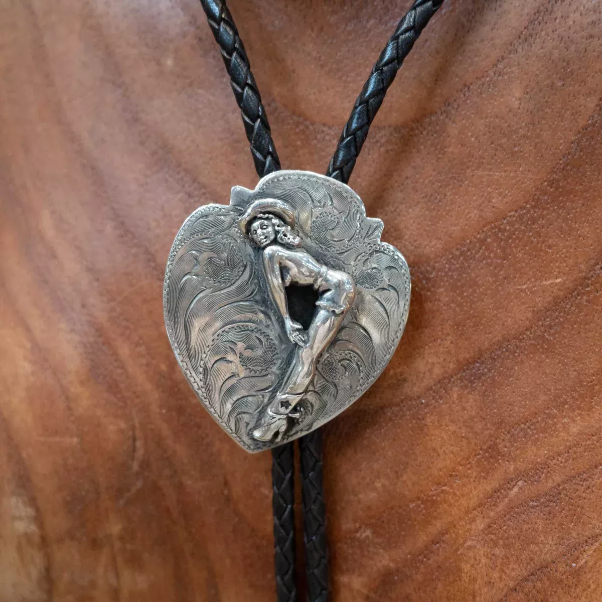 Comstock Heritage - Sterling Silver Lady Figure Bolo Tie