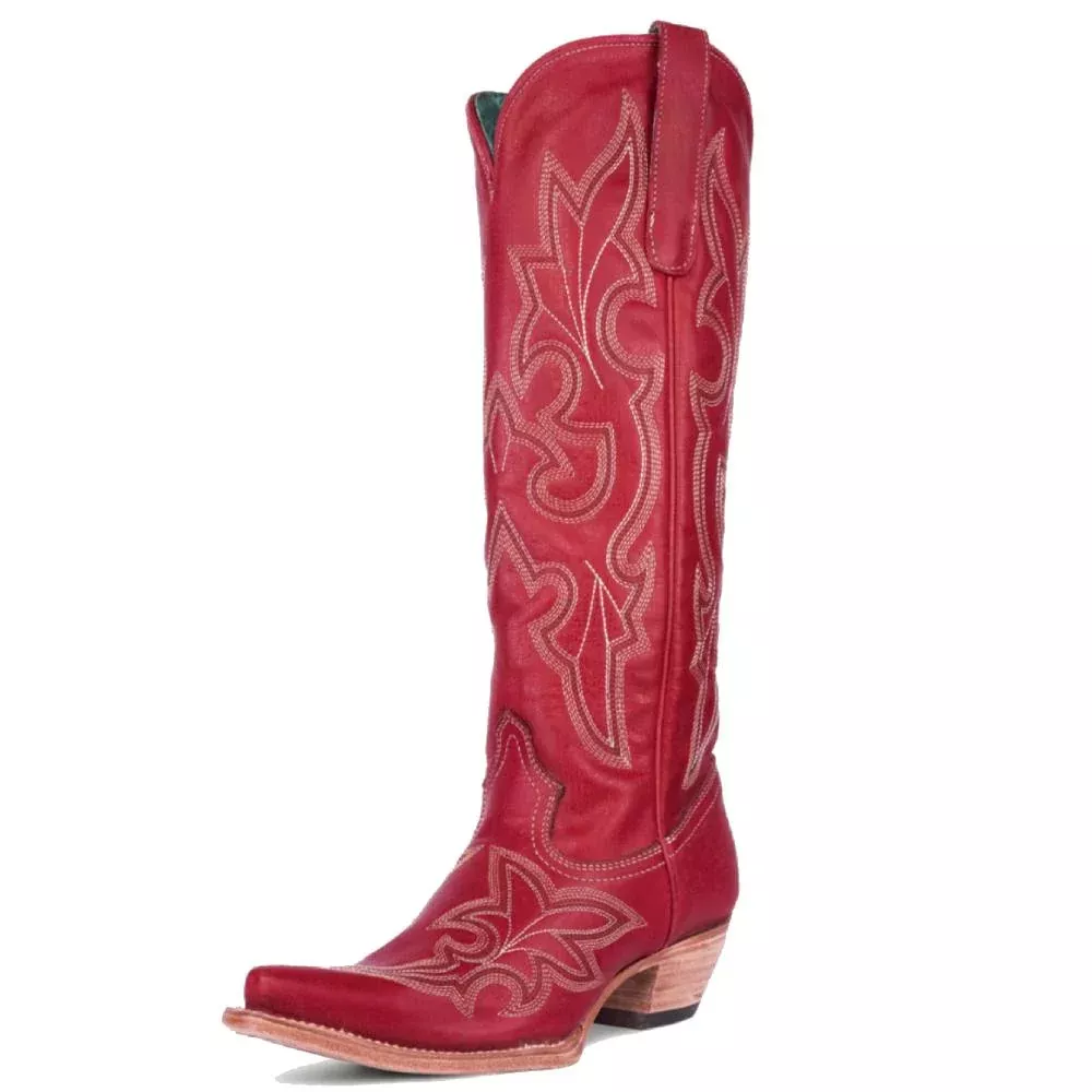 Corral Red Embroidered Tall Boot