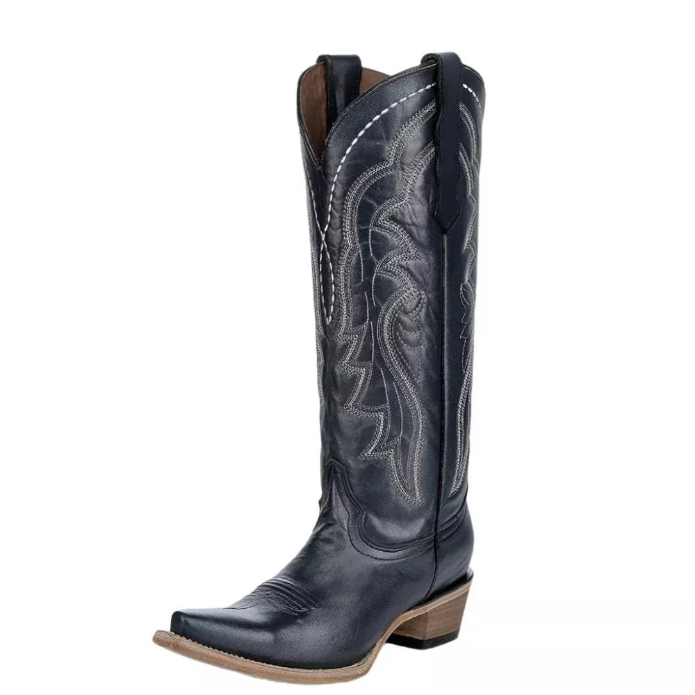 Corral W Western Boot Blue Emroidery