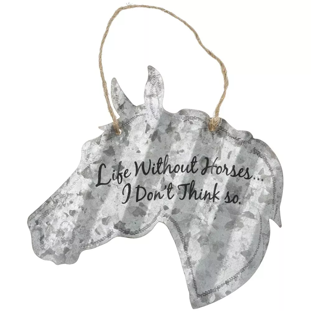 Corrugated Metal Horse Sign 5"