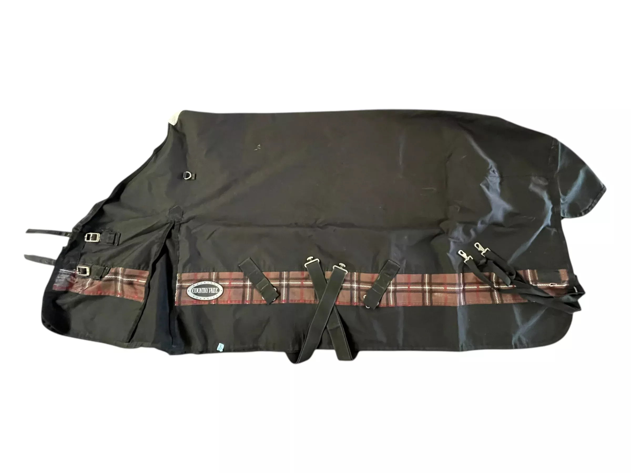 Country Pride T/O Sheet - Black/Brown Plaid - 78" - USED