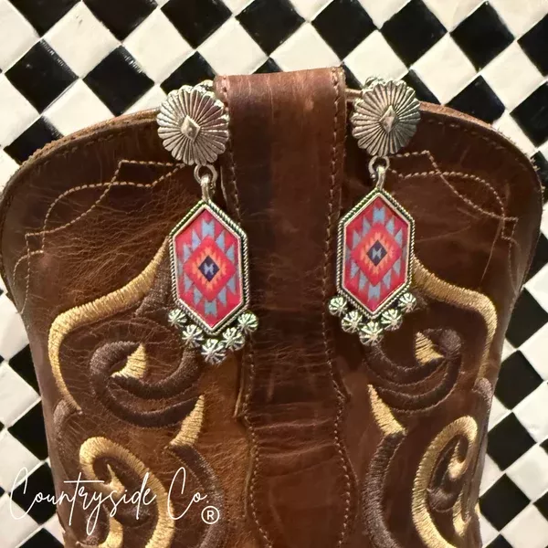 Countryside Co. Canyon Red Dangle Earrings