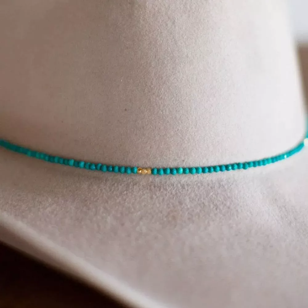 Crossbow Turquoise Petite Beaded Hat Band