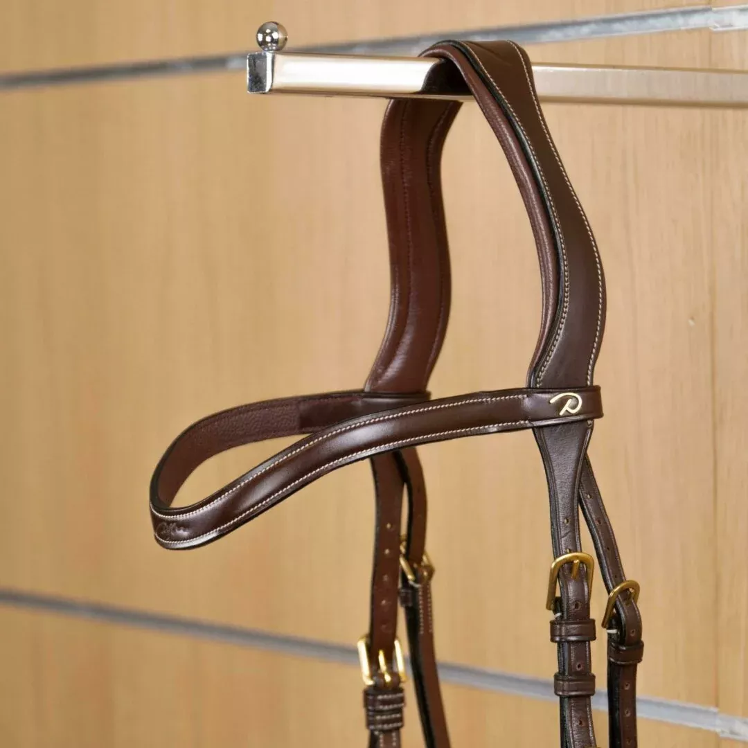 D Collection Flat Leather V Shaped Browband