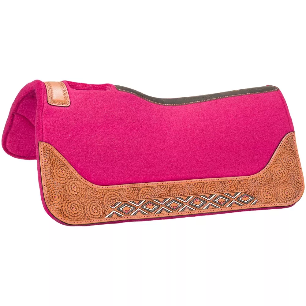 Dahlias & Diamonds Pink Western Saddle Pad