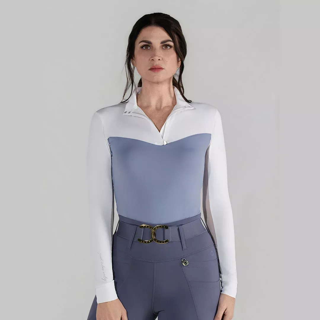 Dapplebay Lady 1/4 Zip LS Show Top-Moonrise