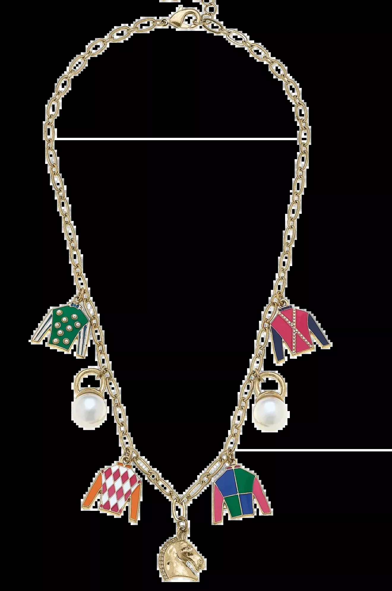 Derby Day Jockey Silk Charm Necklace