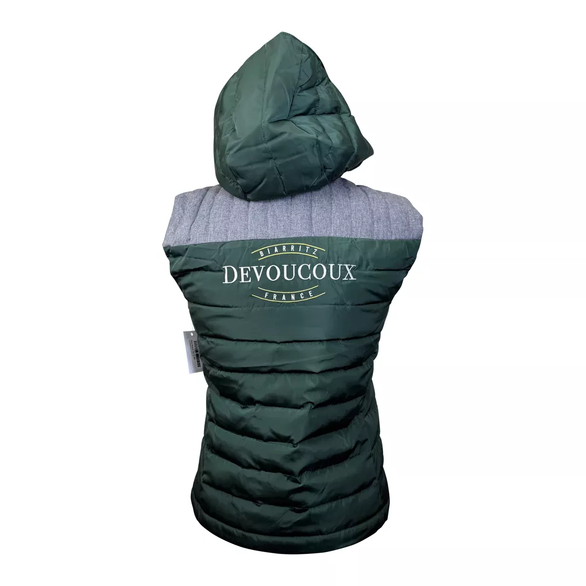 Devoucoux Padded Puffer Vest in Green/Grey - Women's Small