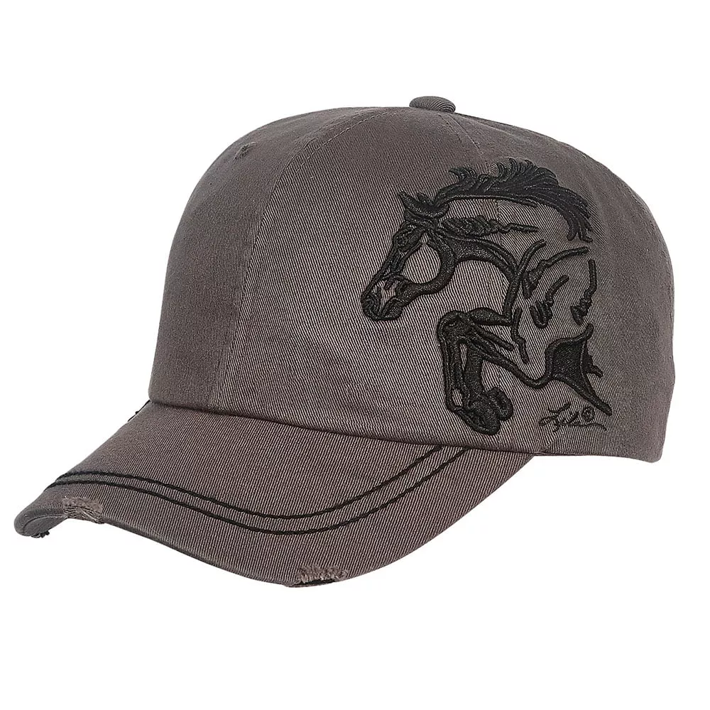Distressed Baseball Cap with 3D Embroidered Jumper