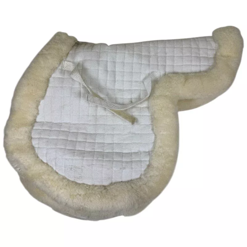 Dover Saddlery Sheepskin Saddle Pad in White - 17"