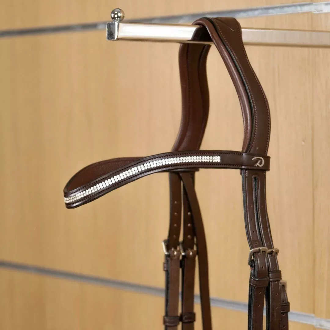 Dressage V-Shaped Double Row Swarowski Browband