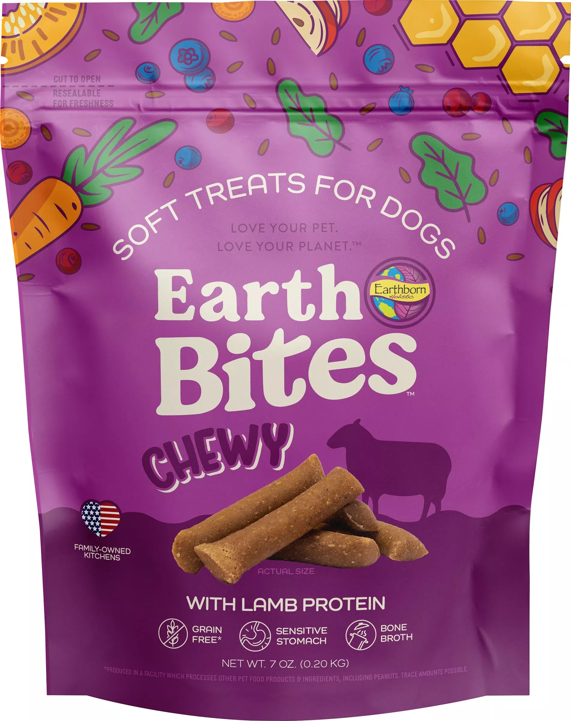 Earthborn Holistic EarthBites Grain Free Bites, Lamb, 7 oz