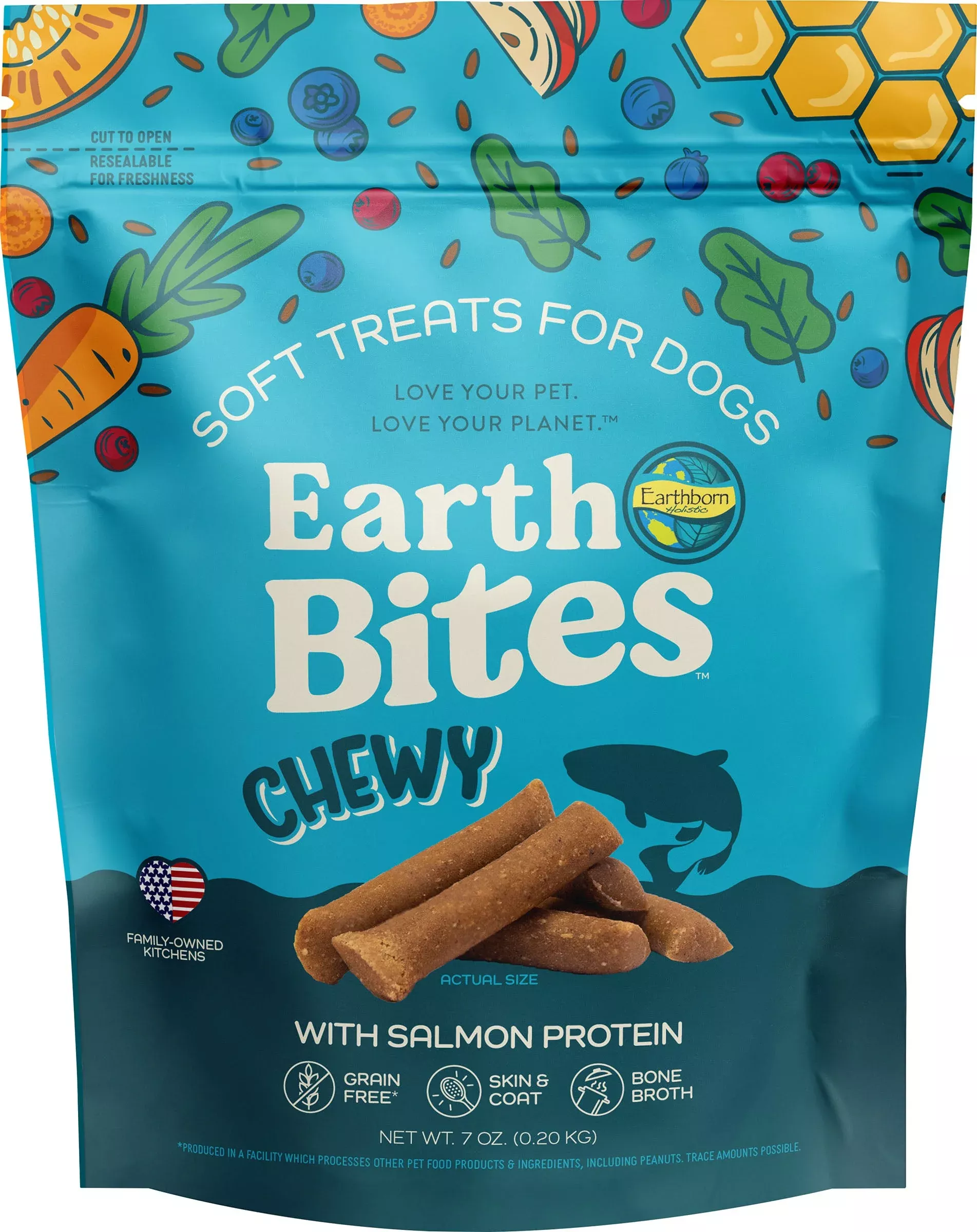 Earthborn Holistic EarthBites Grain Free Bites, Salmon, 7 oz