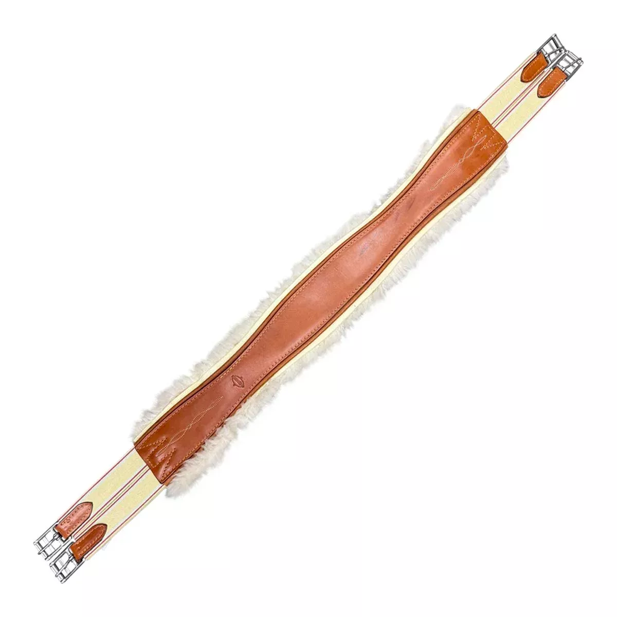 Edgewood Sheepskin Double End Elastic Girth in Chestnut - 46"